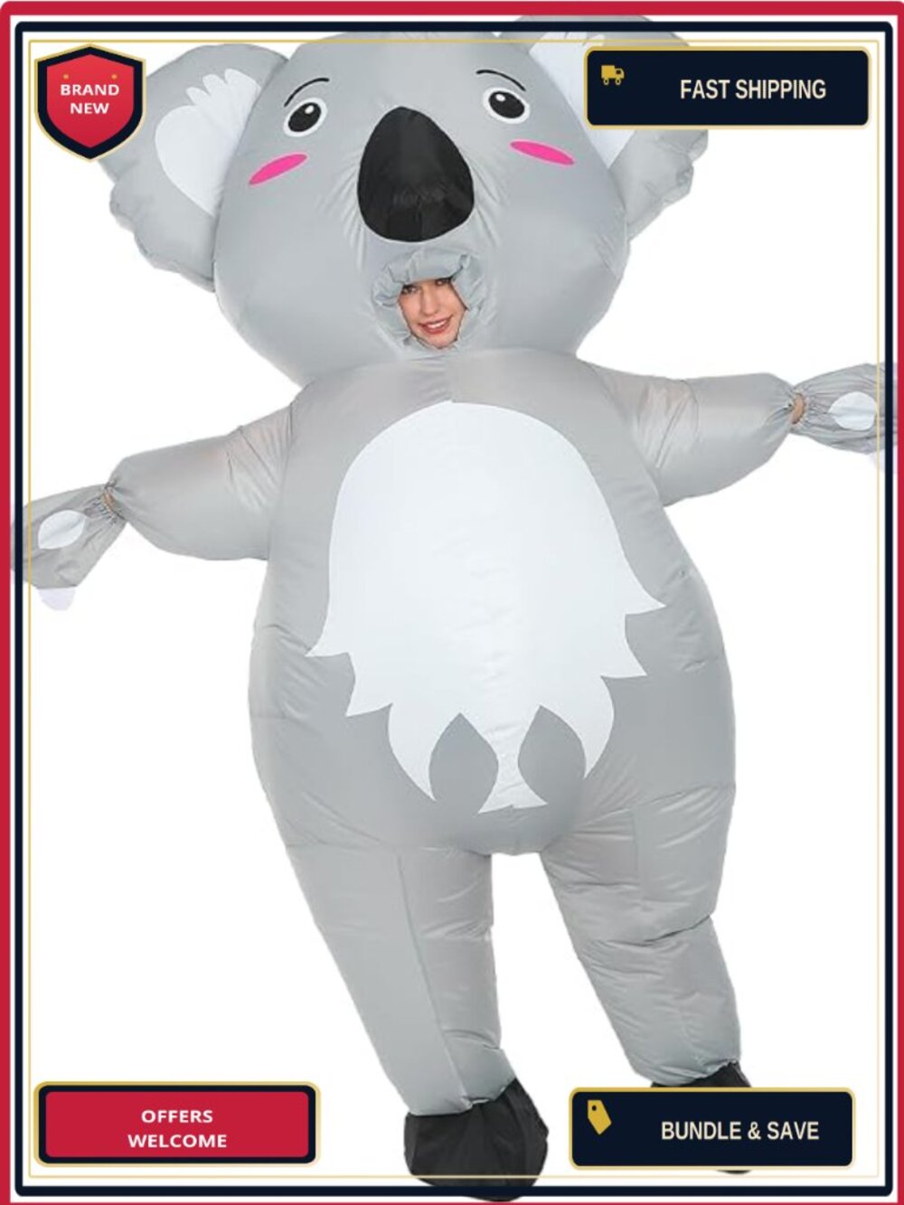 Inflatable Koala Costume Adult Full Body Blow Up Koala Suit for Halloween Party